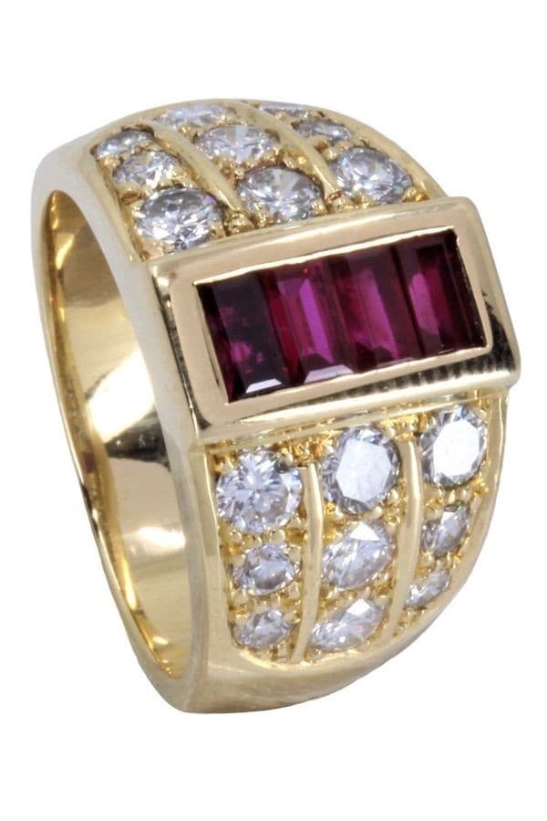 BAGUE MODERNE RUBIS ET DIAMANTS — vue 6