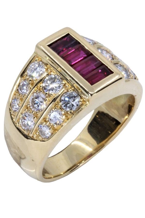 BAGUE MODERNE RUBIS ET DIAMANTS — vue 3
