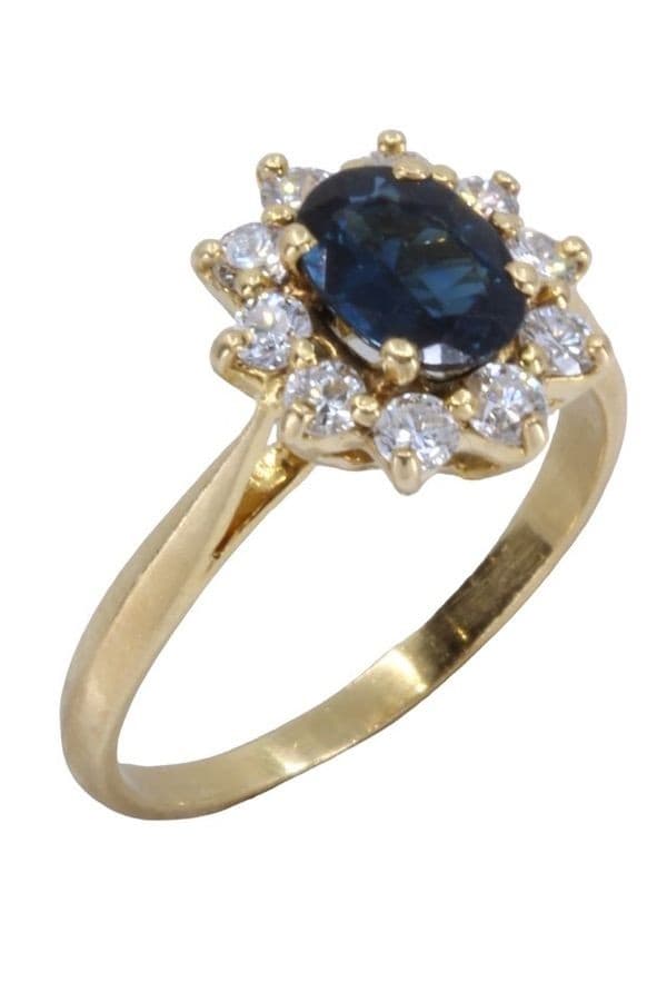 BAGUE MARGUERITE SAPHIR ET DIAMANTS — vue 4