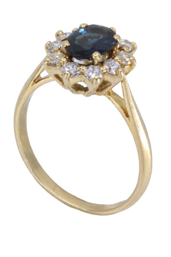 BAGUE MARGUERITE SAPHIR ET DIAMANTS — vue 6