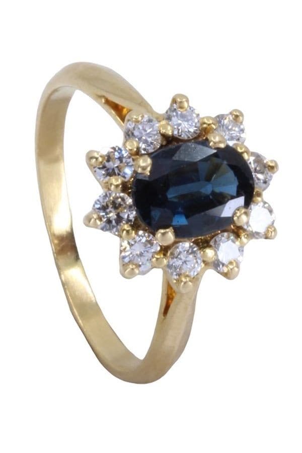 BAGUE MARGUERITE SAPHIR ET DIAMANTS — vue 5