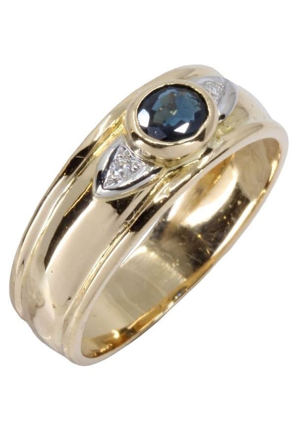 BAGUE JONC SAPHIR ET DIAMANTS — vue 4