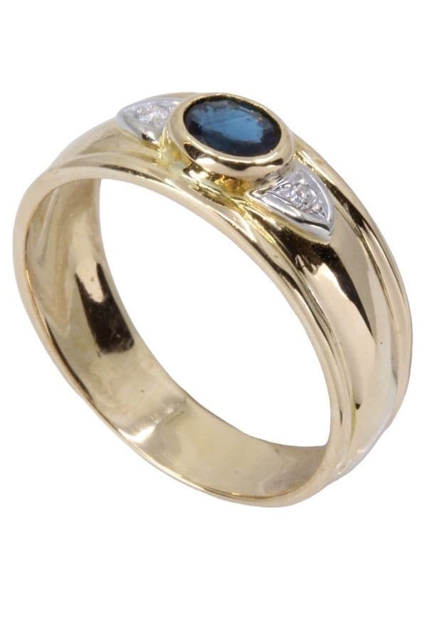 BAGUE JONC SAPHIR ET DIAMANTS — vue 6