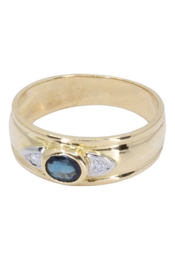 BAGUE JONC SAPHIR ET DIAMANTS — vue 3