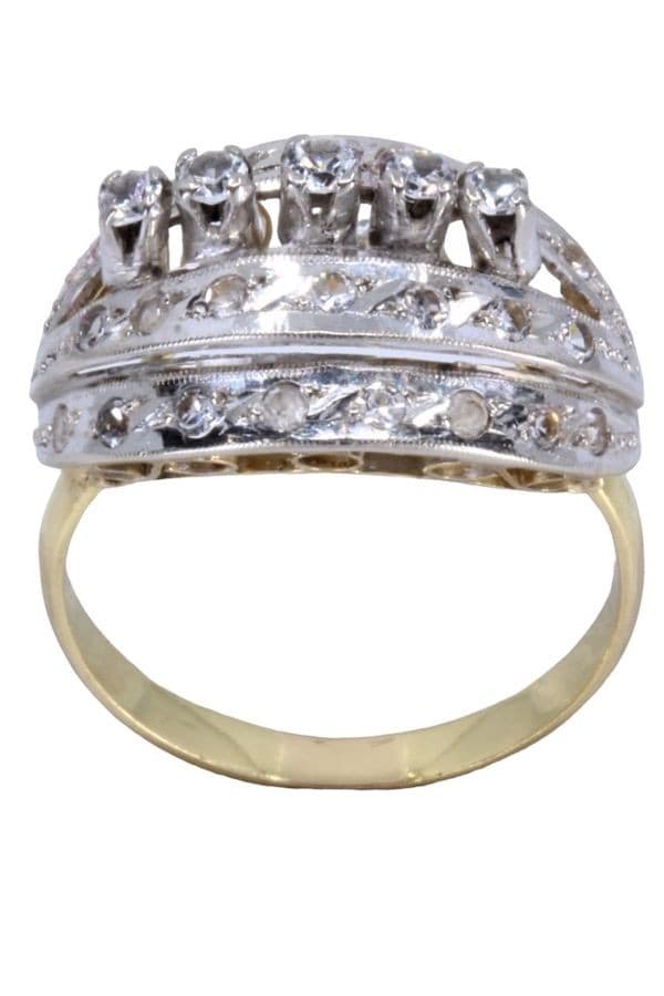 BAGUE ART-NOUVEAU PIERRES DU RHIN — vue 1