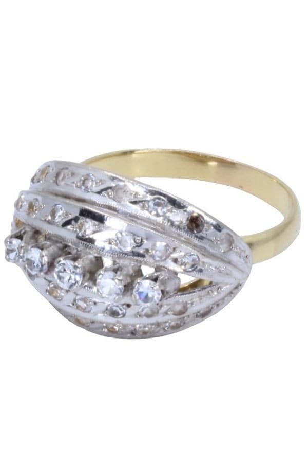 BAGUE ART-NOUVEAU PIERRES DU RHIN — vue 3