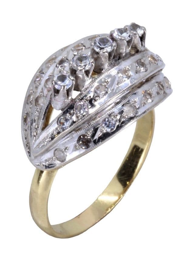 BAGUE ART-NOUVEAU PIERRES DU RHIN — vue 4