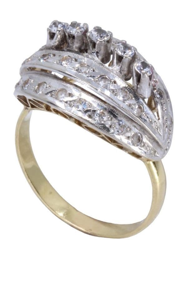 BAGUE ART-NOUVEAU PIERRES DU RHIN — vue 6