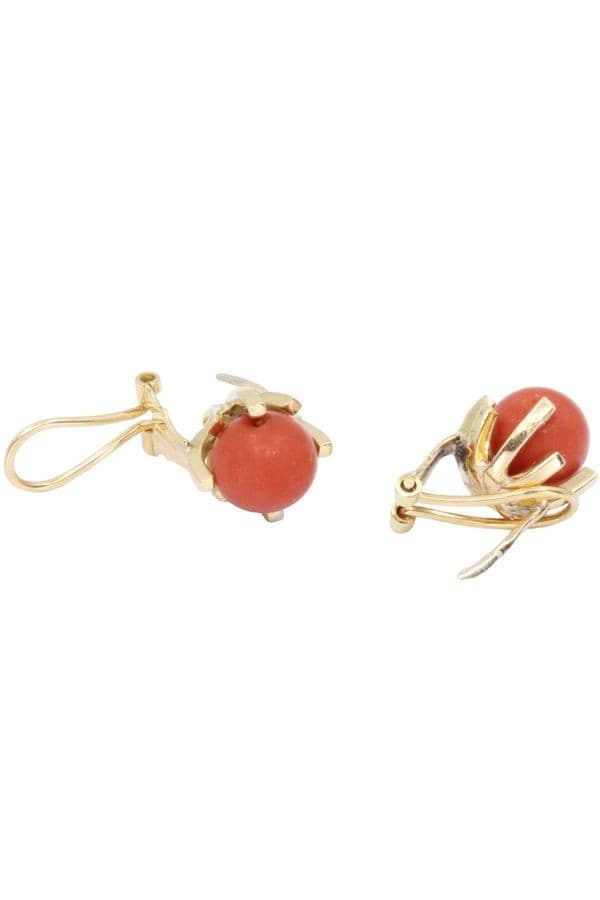 BOUCLES D'OREILLES PERLES DE CORAIL — vue 3