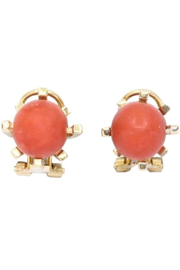 BOUCLES D'OREILLES PERLES DE CORAIL — vue 1