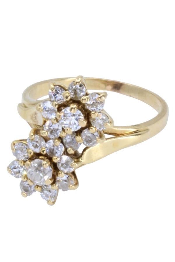 BAGUE TOI ET MOI FLEURS DIAMANTS — vue 3