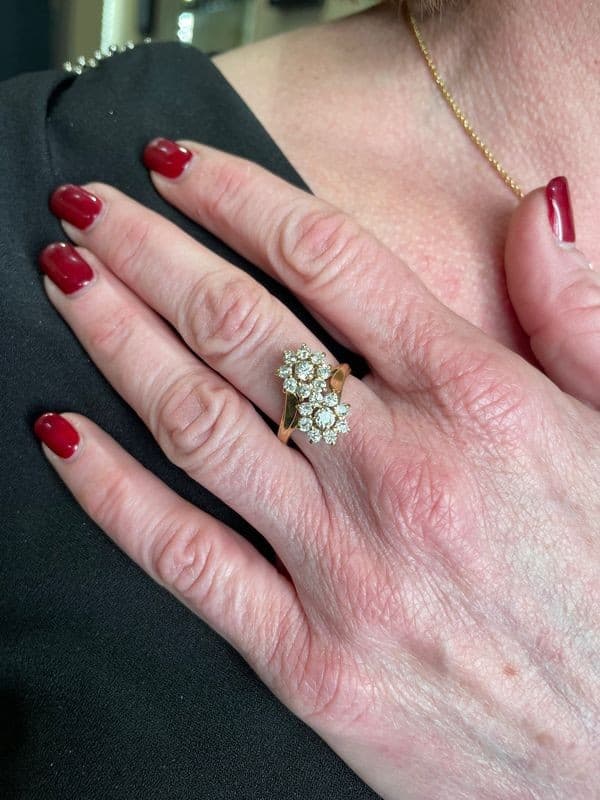 BAGUE TOI ET MOI FLEURS DIAMANTS — vue 2