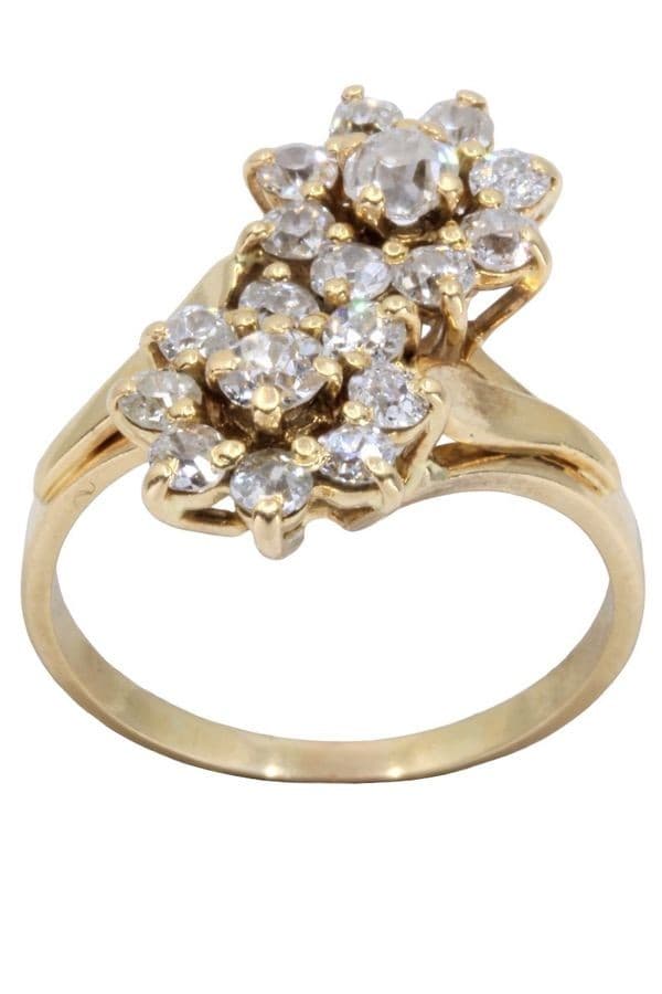 BAGUE TOI ET MOI FLEURS DIAMANTS — vue 1
