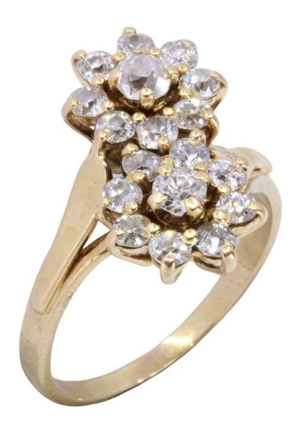 BAGUE TOI ET MOI FLEURS DIAMANTS — vue 4