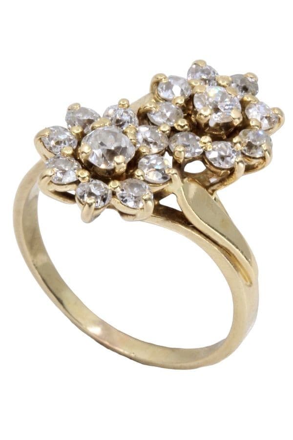 BAGUE TOI ET MOI FLEURS DIAMANTS — vue 6