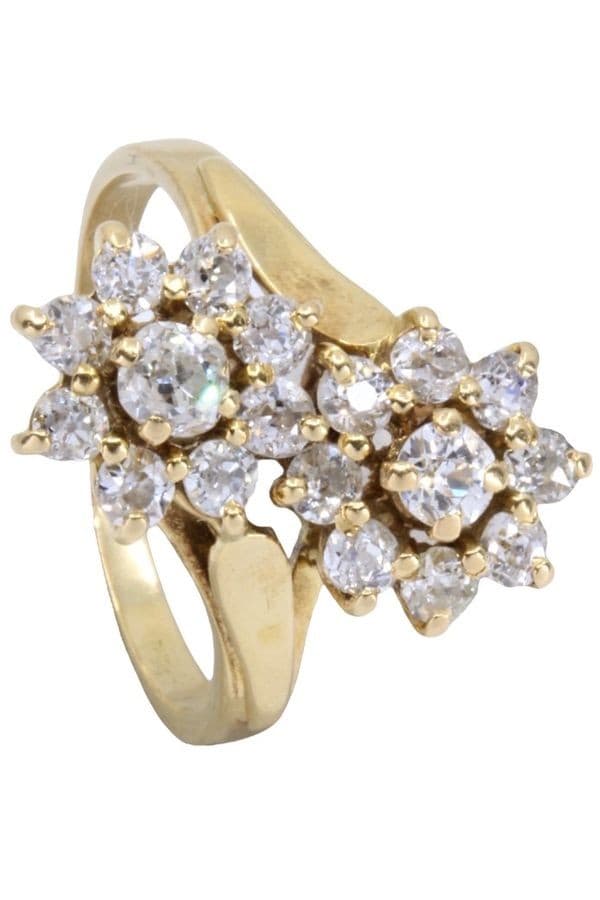BAGUE TOI ET MOI FLEURS DIAMANTS — vue 5