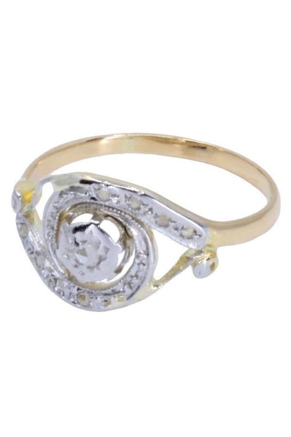 BAGUE TOURBILLON DIAMANTS ART-NOUVEAU — vue 3