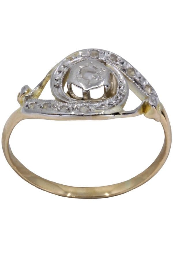 BAGUE TOURBILLON DIAMANTS ART-NOUVEAU — vue 1