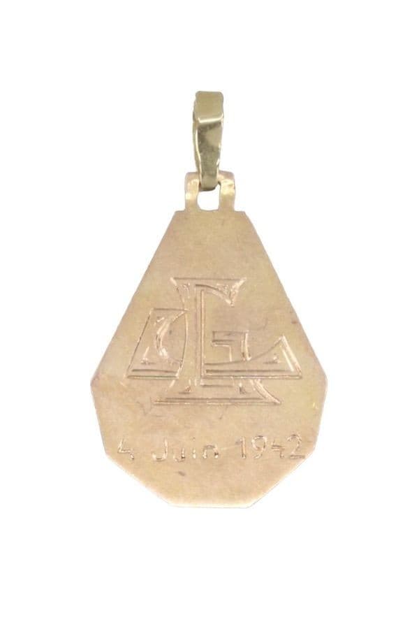 MÉDAILLE VIERGE ART-DÉCO — vue 3