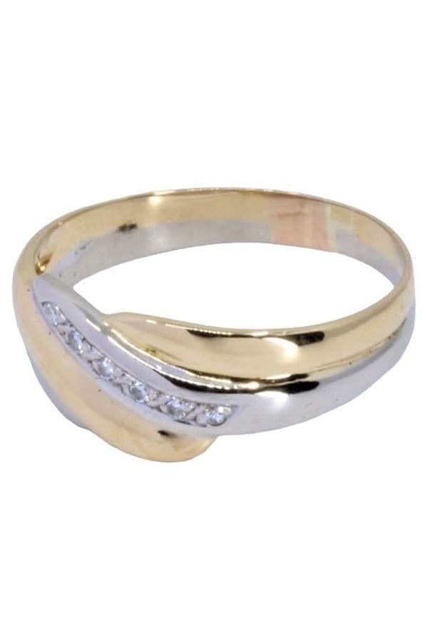 BAGUE MODERNE DIAMANTS 2 ORS — vue 3