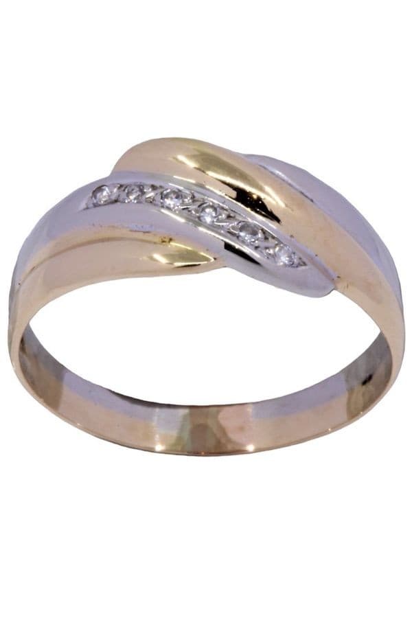 BAGUE MODERNE DIAMANTS 2 ORS — vue 1