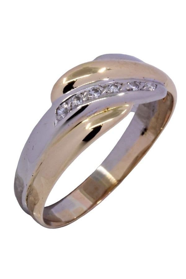 BAGUE MODERNE DIAMANTS 2 ORS — vue 4