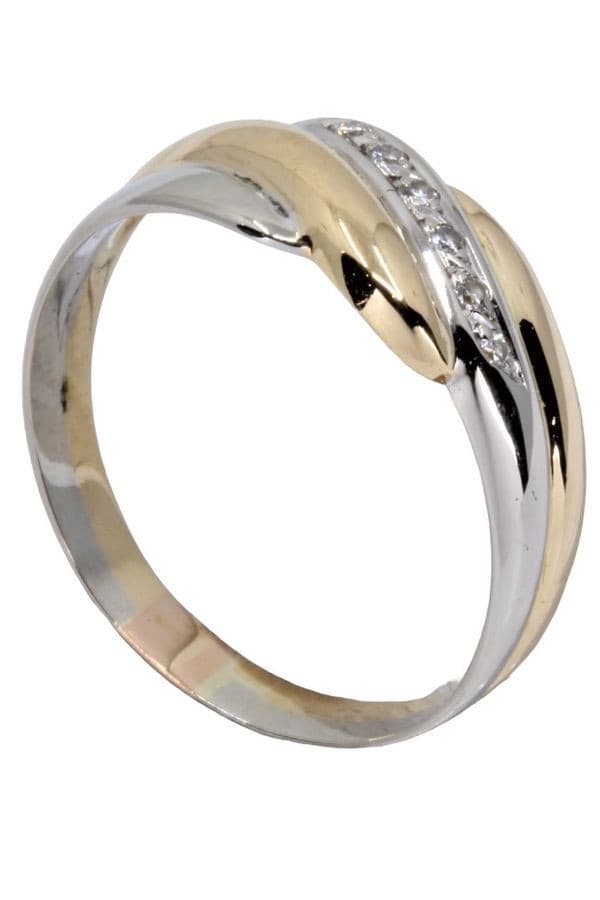 BAGUE MODERNE DIAMANTS 2 ORS — vue 6
