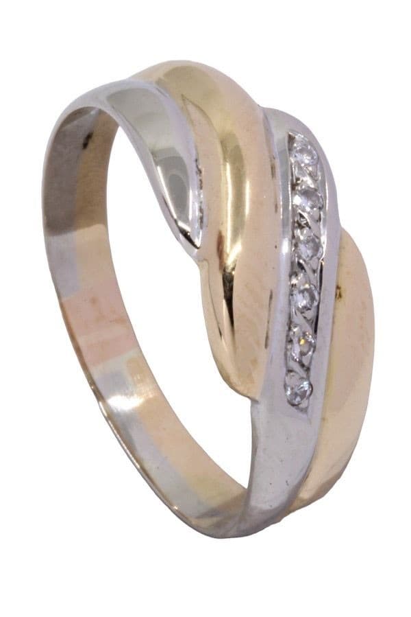 BAGUE MODERNE DIAMANTS 2 ORS — vue 5