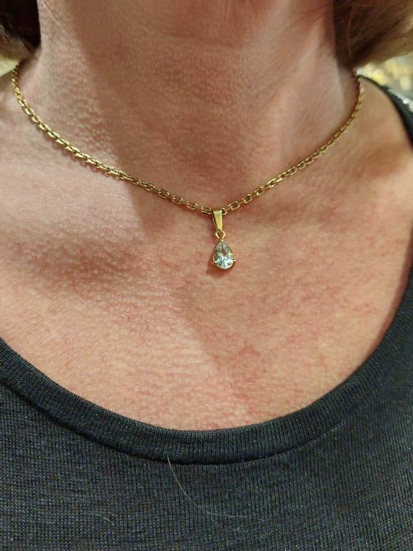 PENDENTIF MODERNE AIGUE-MARINE — vue 2
