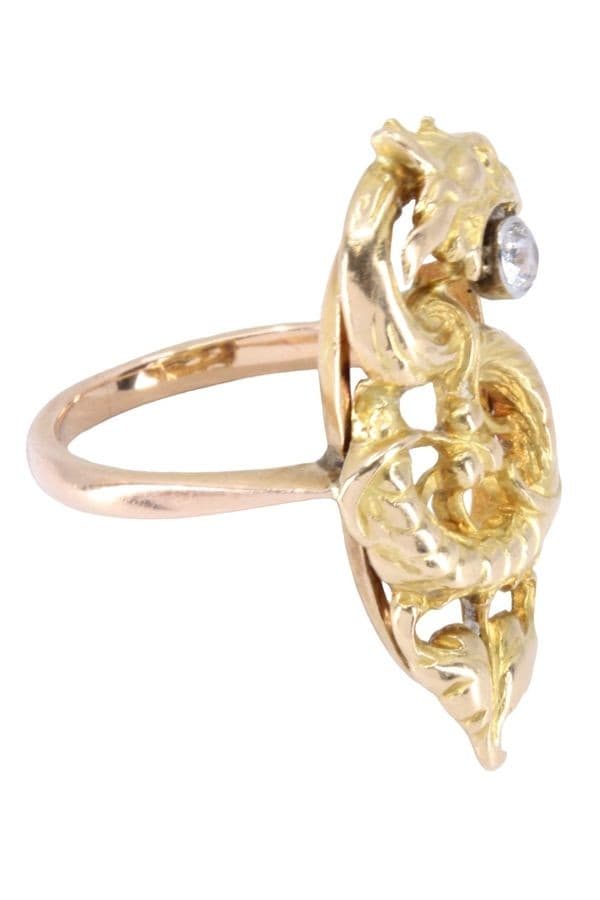 BAGUE ANCIENNE CHIMÉRE DIAMANT — vue 3