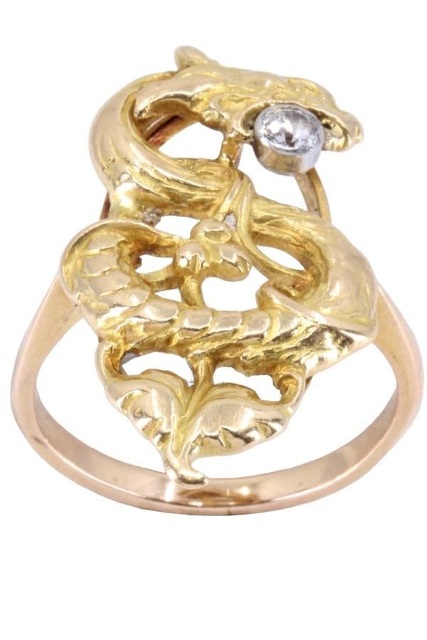 BAGUE ANCIENNE CHIMÉRE DIAMANT — vue 1