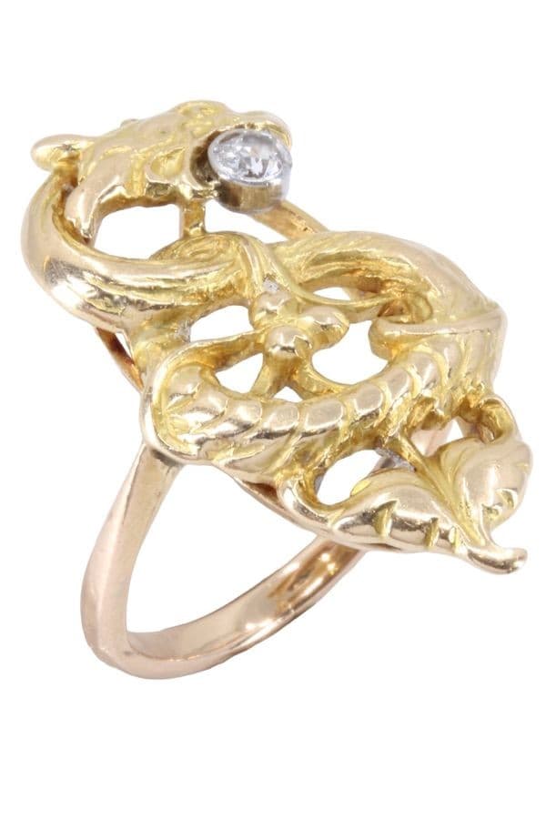 BAGUE ANCIENNE CHIMÉRE DIAMANT — vue 4