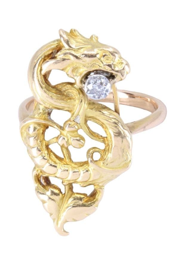 BAGUE ANCIENNE CHIMÉRE DIAMANT — vue 5
