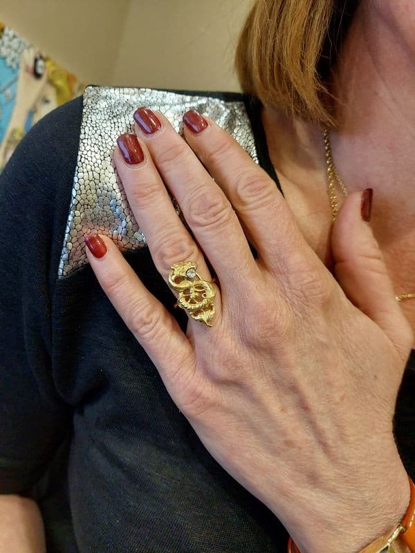 BAGUE ANCIENNE CHIMÉRE DIAMANT — vue 2