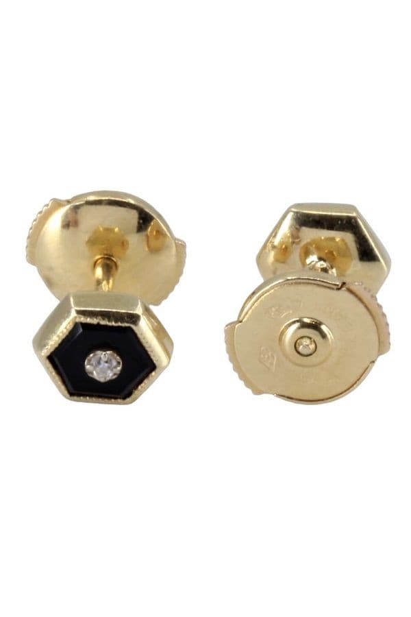 CLOUS ANCIENS ONYX ET DIAMANTS — vue 3