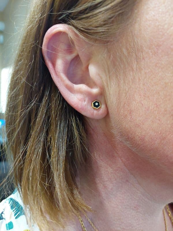 CLOUS ANCIENS ONYX ET DIAMANTS — vue 2