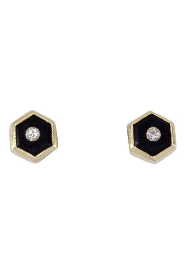 CLOUS ANCIENS ONYX ET DIAMANTS — vue 1