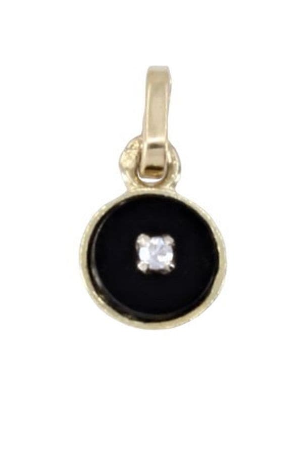 PENDENTIF ANCIEN ONYX ET DIAMANT — vue 1