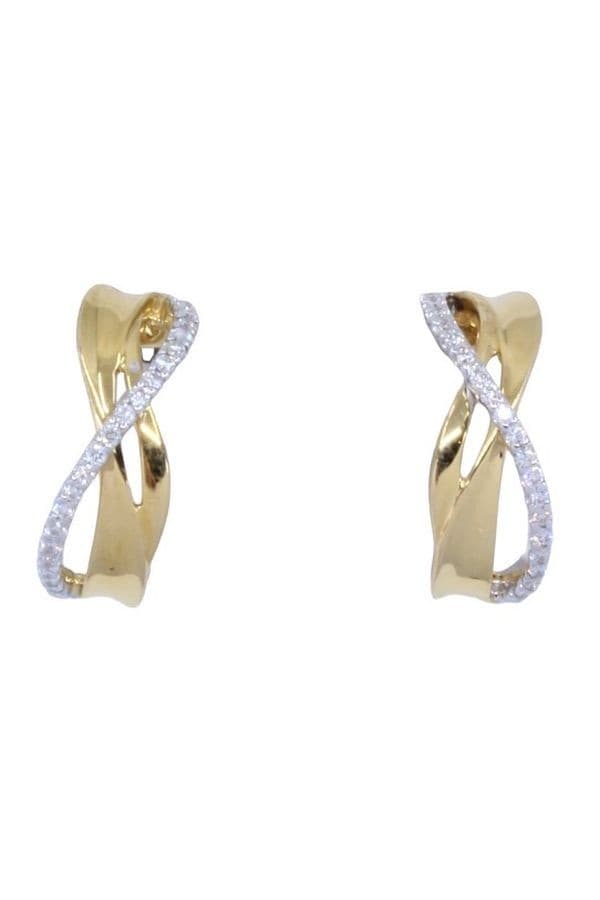 BOUCLES D'OREILLES DIAMANTS ENTRELACÉES — vue 1