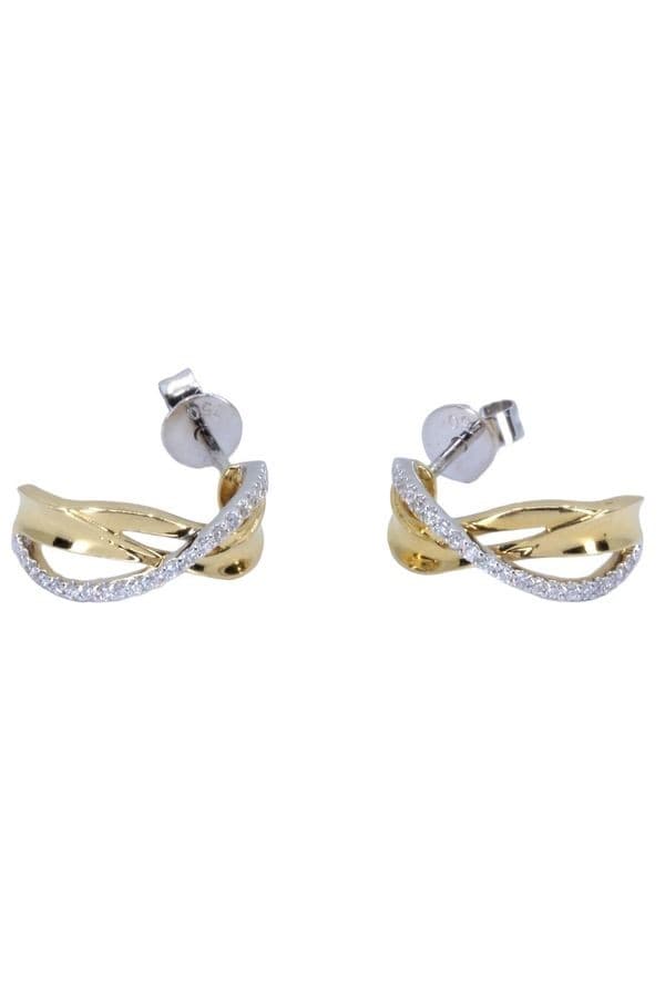 BOUCLES D'OREILLES DIAMANTS ENTRELACÉES — vue 3