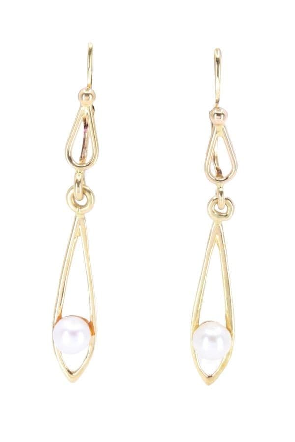 BOUCLES D'OREILLES PENDANTES PERLES — vue 1
