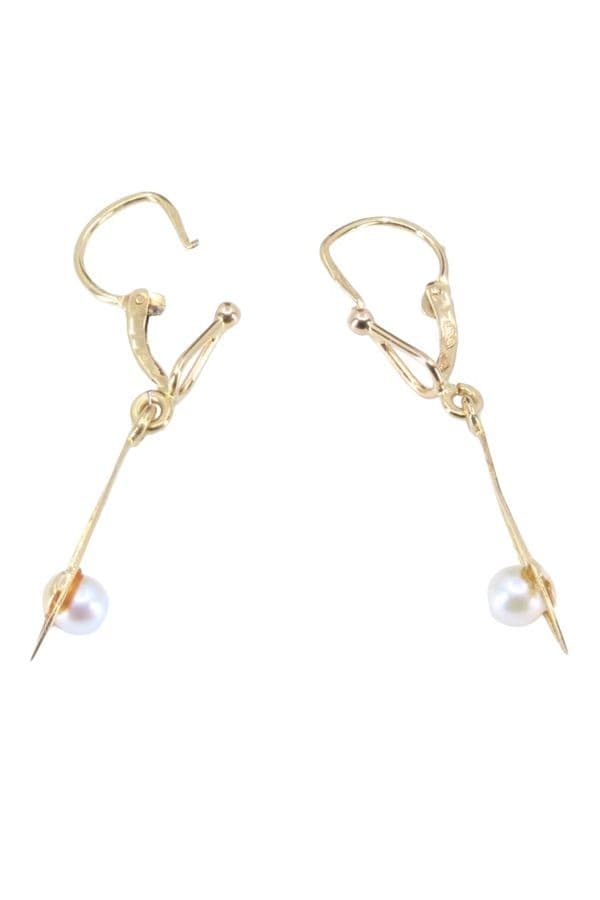 BOUCLES D'OREILLES PENDANTES PERLES — vue 2