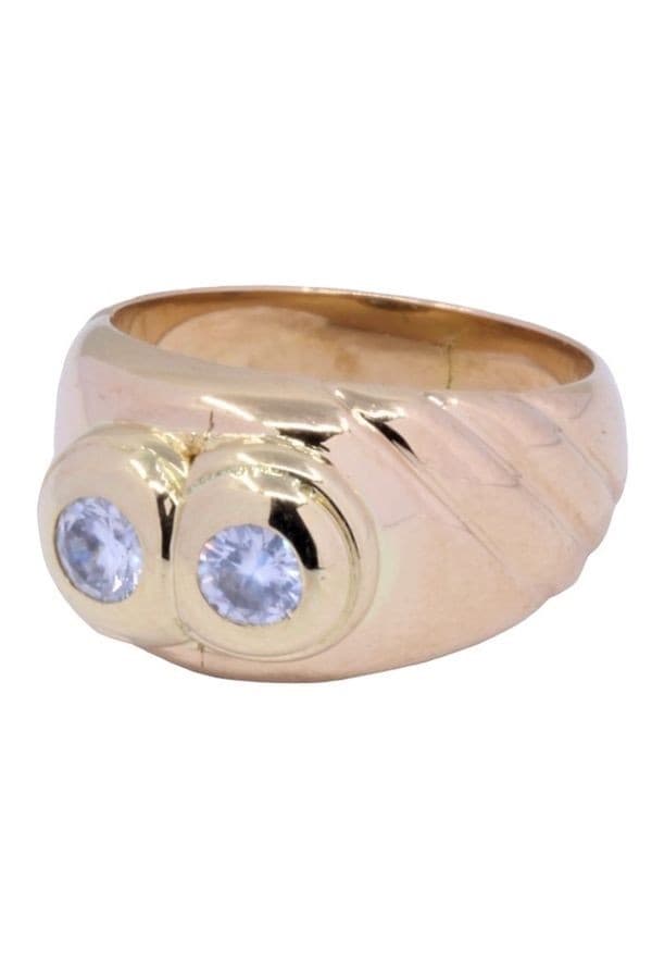 BAGUE JONC MODERNE DIAMANTS — vue 3