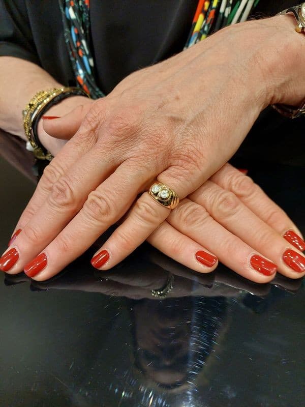 BAGUE JONC MODERNE DIAMANTS — vue 2