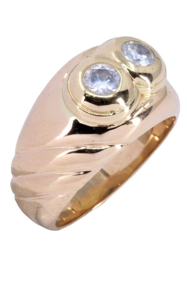 BAGUE JONC MODERNE DIAMANTS — vue 4