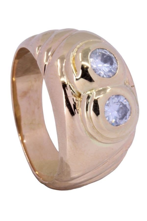 BAGUE JONC MODERNE DIAMANTS — vue 5
