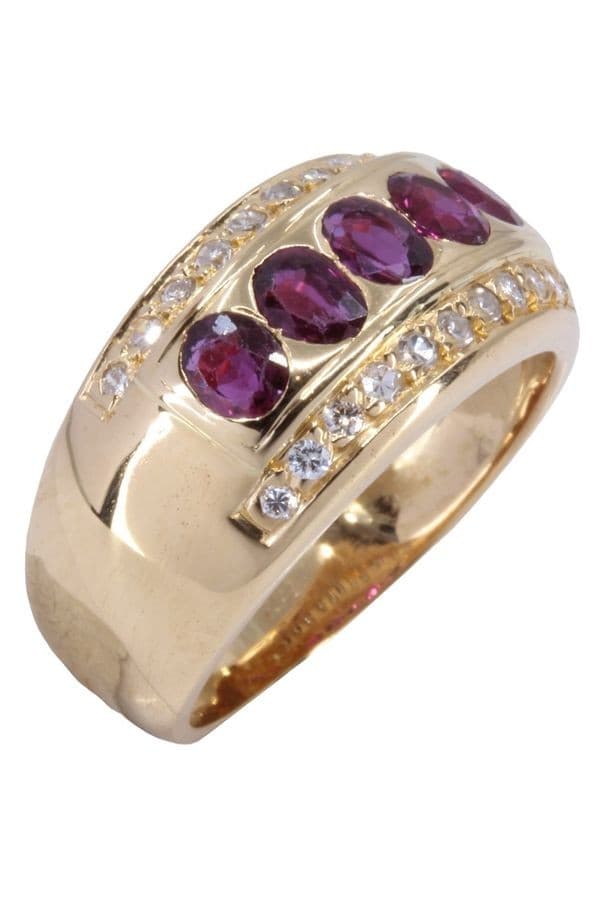 BAGUE MODERNE RUBIS ET DIAMANTS — vue 4