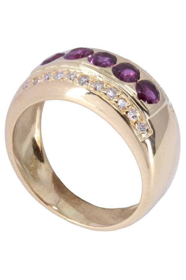 BAGUE MODERNE RUBIS ET DIAMANTS — vue 6