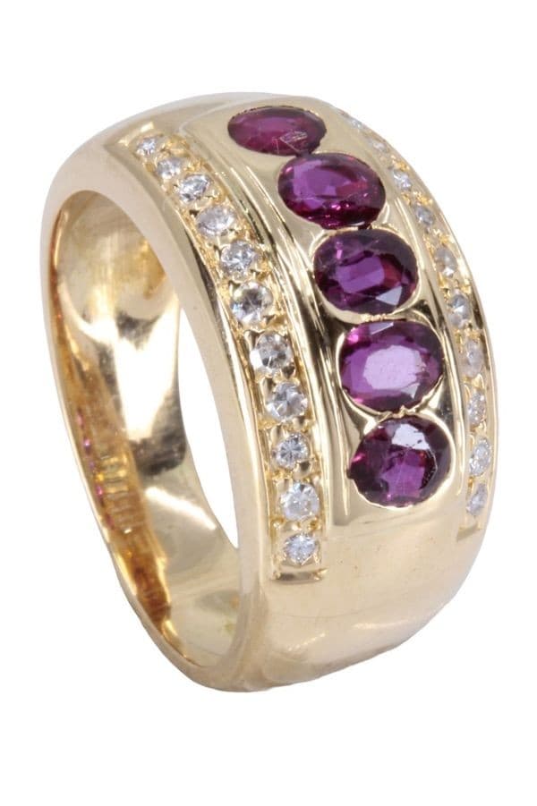 BAGUE MODERNE RUBIS ET DIAMANTS — vue 5