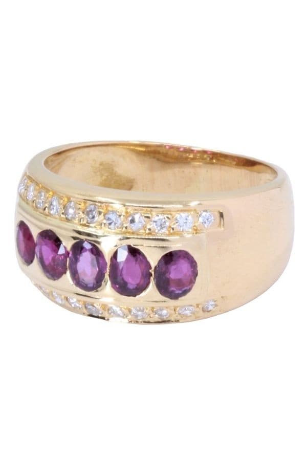 BAGUE MODERNE RUBIS ET DIAMANTS — vue 3